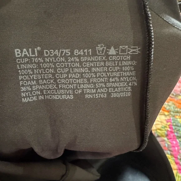 Bali Black Shapewear Slip Size 34D - Picture 7 of 7